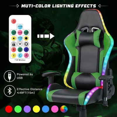 Chaise de jeu ALINUNU avec barre lumineuse LED et fonction de massage Poids 39.02 livres
