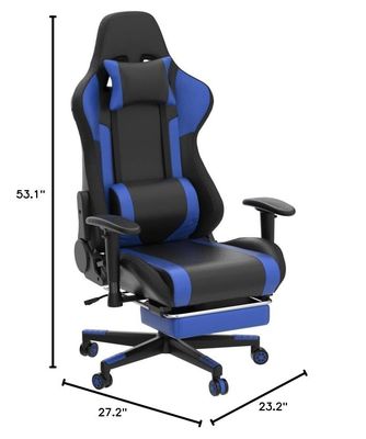 Chaise pivotante de jeu RGB en cuir de couleur personnalisée avec barre lumineuse LED et fonction de massage