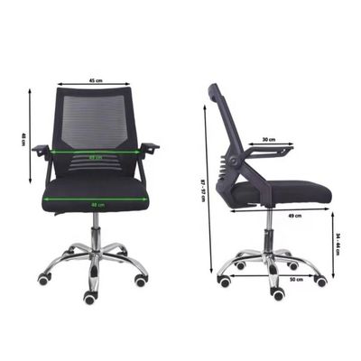 Chaise de bureau de jeu exécutif avec accoudoir réglable et fonction de pivotement en tissu