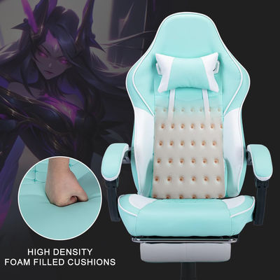 Chaise de jeu pivotante ergonomique Chaise en cuir avec fonction de massage et conception pliable