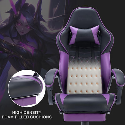 Salle de jeux d'ordinateur Chaise de jeu pliable avec conception ergonomique et massage rotatif