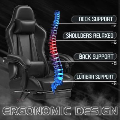 Couleur personnalisée fauteuil de jeu de massage informatique ergonomic à dos haut avec repose-pieds