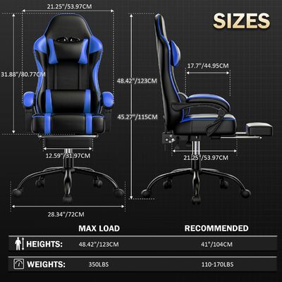 ALINUNU 2024 PC fauteuil de jeu de course réglable en cuir incluse