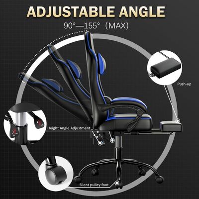 ALINUNU 2024 PC fauteuil de jeu de course réglable en cuir incluse