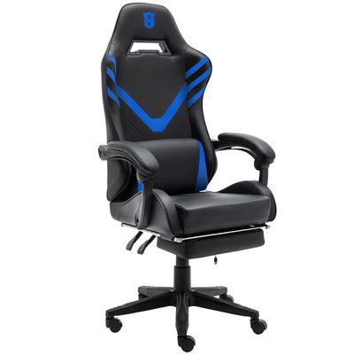 Chaise de jeu informatique ergonomie à dos haut avec support lombaire et cuir synthétique