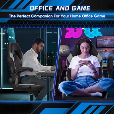 Chaise de jeu ergonomie réglable en hauteur en tissu Chaise de bureau pour ordinateur pour jeux vidéo