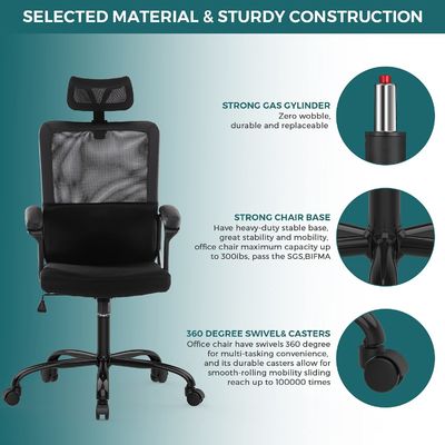 Chaise d'ordinateur de bureau à domicile en maille ergonomique avec couleur personnalisée et roulement rotatif