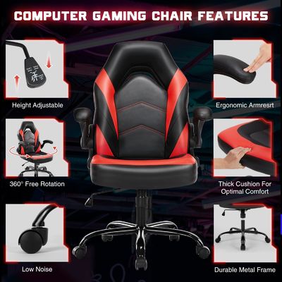 Chaise de jeu informatique ergonomique ALINUNU avec hauteur réglable et couleur personnalisée