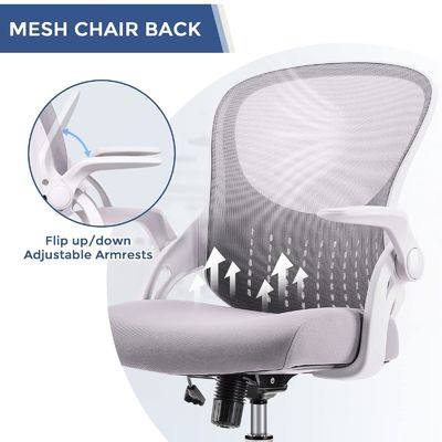 Chaise d'ordinateur en maille de nylon directe avec accoudoirs souples et support lombaire rembourrés