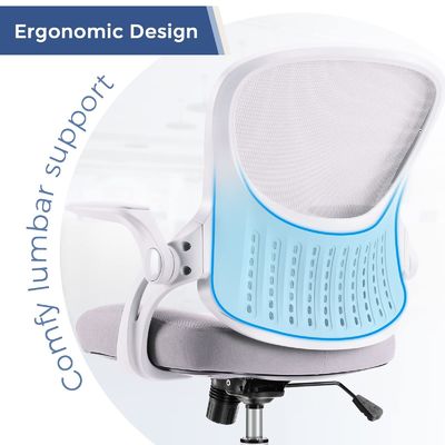 Chaise d'ordinateur en maille de nylon directe avec accoudoirs souples et support lombaire rembourrés