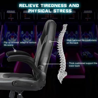 Chaise de jeu réglable en hauteur idéale pour le bureau et la maison 27.76&quot;W x 45.67&quot;H x 25.39&quot;D