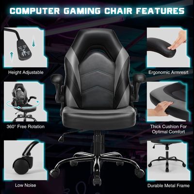 Chaise de jeu réglable en hauteur idéale pour le bureau et la maison 27.76&quot;W x 45.67&quot;H x 25.39&quot;D