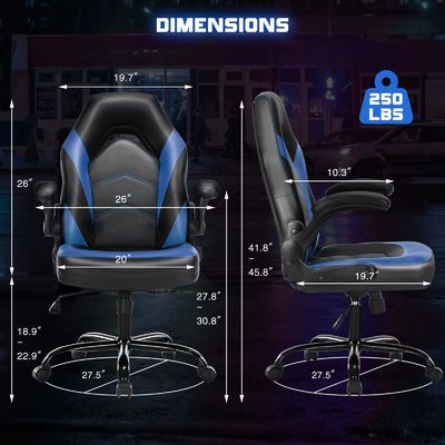 Chaise de jeu informatique pivotante 360 avec réglage de la hauteur et fonction de fauteuil reposant offerte