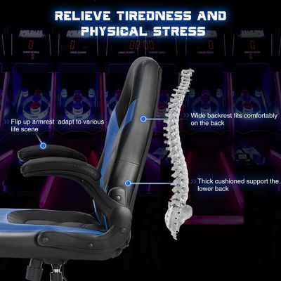 Chaise de jeu informatique pivotante 360 avec réglage de la hauteur et fonction de fauteuil reposant offerte