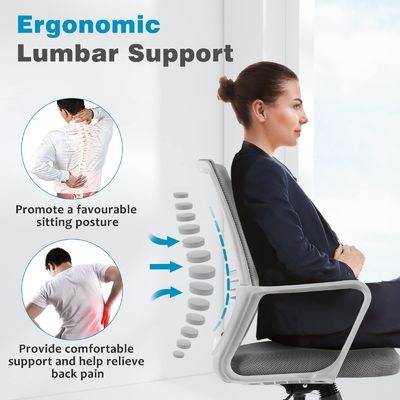 Chaise de bureau ergonomique personnalisée en couleur Chaise pivotante avec support lombaire et accoudoirs