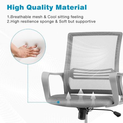 Chaise de bureau ergonomique personnalisée en couleur Chaise pivotante avec support lombaire et accoudoirs
