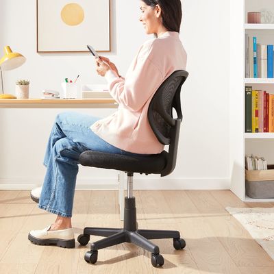 Chaise de bureau d'ordinateur à dos bas avec fonction de rotation à hauteur réglable