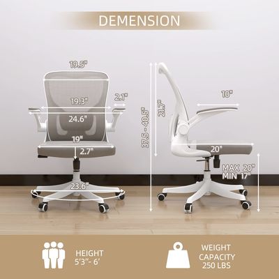 Tableau et chaise en maille arrière chaise de bureau avec support lombaire hauteur réglable