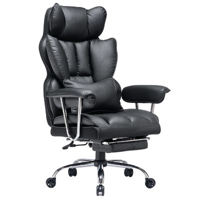 Assurance garantie d'une chaise informatique en cuir en PU moderne avec support lombaire et pieds