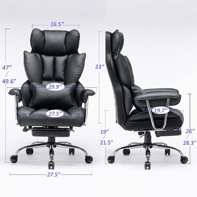 Assurance garantie d'une chaise informatique en cuir en PU moderne avec support lombaire et pieds