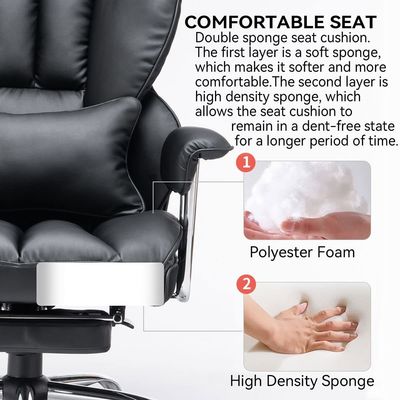 Assurance garantie d'une chaise informatique en cuir en PU moderne avec support lombaire et pieds