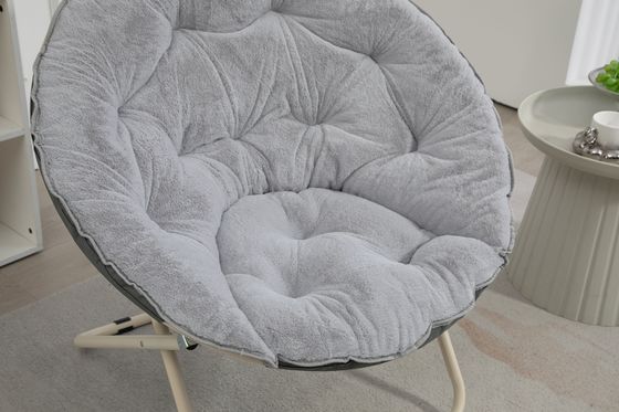 Généraux Meubles de maison Ronde épaissie Couchette inclinable Chaise de lune avec faux fourrure