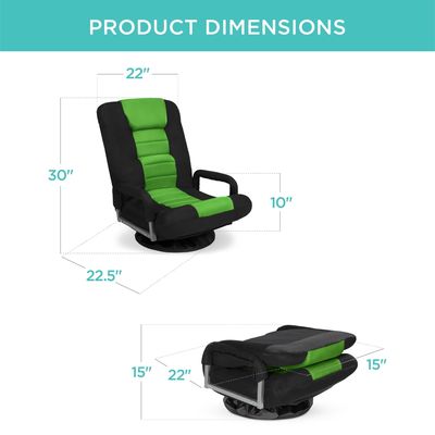 Chaise de jeu pivotante à 360 degrés de design moderne avec réglage de hauteur et fonction de fauteuil