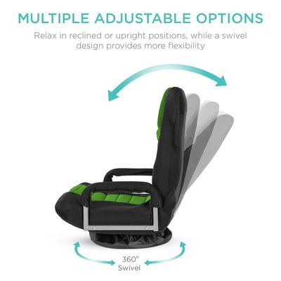 Chaise de jeu pivotante à 360 degrés de design moderne avec réglage de hauteur et fonction de fauteuil