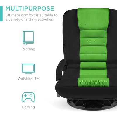 Chaise de jeu pivotante à 360 degrés de design moderne avec réglage de hauteur et fonction de fauteuil