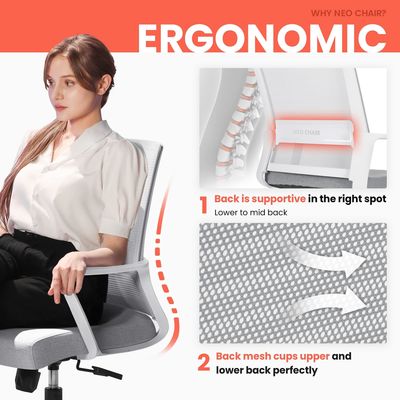 Chaise de bureau exécutif Chaise en maille avec support lombaire et accoudoir réglable en hauteur