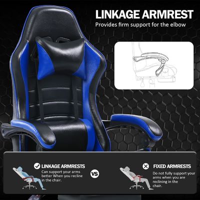 Chaise de jeu ergonomique avec hauteur et repose-pieds réglables en couleur personnalisée
