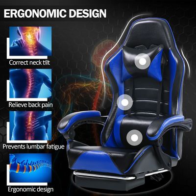 Chaise de jeu ergonomique avec hauteur et repose-pieds réglables en couleur personnalisée