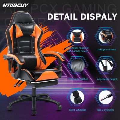 Chaise de jeu ergonomique pour adultes en cuir synthétique