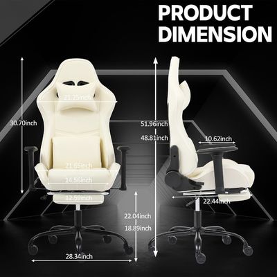 Personnalisez la chaise de jeu ergonomique de bureau à domicile avec hauteur et repose-pieds réglables