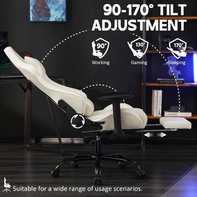 Personnalisez la chaise de jeu ergonomique de bureau à domicile avec hauteur et repose-pieds réglables