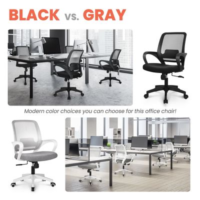Chaise d'ordinateur en mousse avec support lombaire chaise de bureau ergonomique réglable