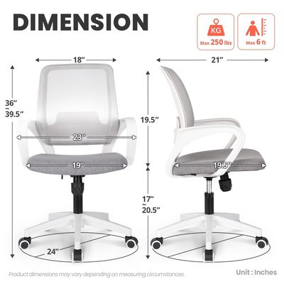 Chaise métallique avec support pivotant et lombaire réglable Chaise informatique en maille ergonomique