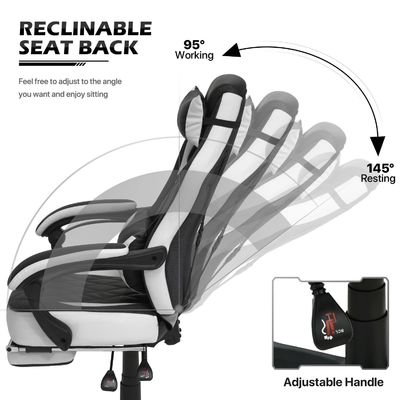 Chaise de jeu en cuir en PU personnalisée avec fonctionnalité pivotante
