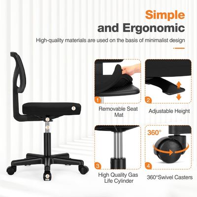 Bureau et chaise de bureau à domicile ergonomique à dos bas avec oreiller lombaire en couleur personnalisée