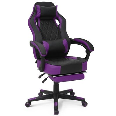 Chaise de jeu en cuir en PU de style de course, design ergonomique, siège en mousse