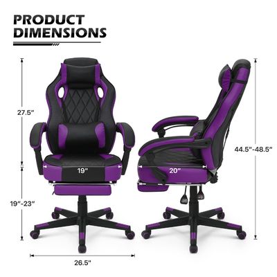 Chaise de jeu en cuir en PU de style de course, design ergonomique, siège en mousse