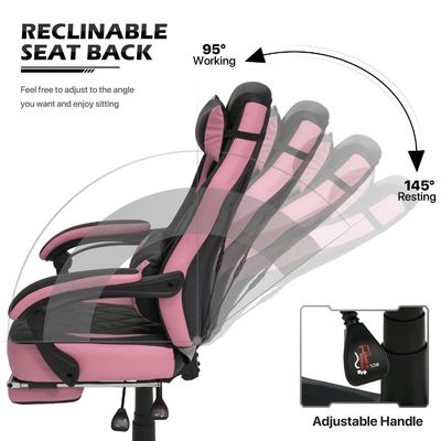 Chaise de jeu en cuir en PU de style de course ALINUNU avec couleur personnalisée et design ergonomique