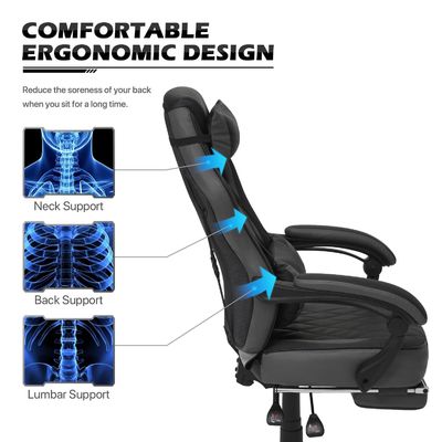 Chaise pivotante ALINUNU PU Chaise de jeu en cuir avec 360 pivotements / réglage de hauteur / recul