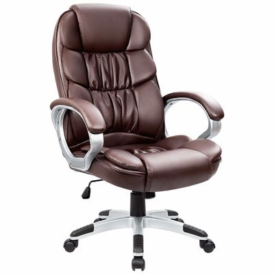 Chaise de bureau exécutif avec hauteur réglable dos haut Chaise de bureau d'ordinateur en cuir PU