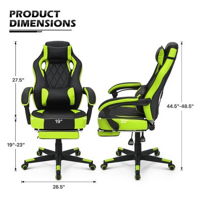 ALINUNU Style de course Chaise de jeu en PU Chaise d'ordinateur ergonomique avec un design moderne