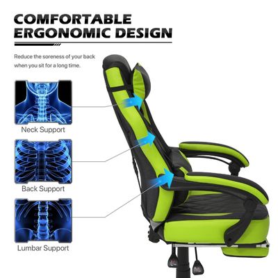 ALINUNU Style de course Chaise de jeu en PU Chaise d'ordinateur ergonomique avec un design moderne