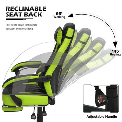 ALINUNU Style de course Chaise de jeu en PU Chaise d'ordinateur ergonomique avec un design moderne