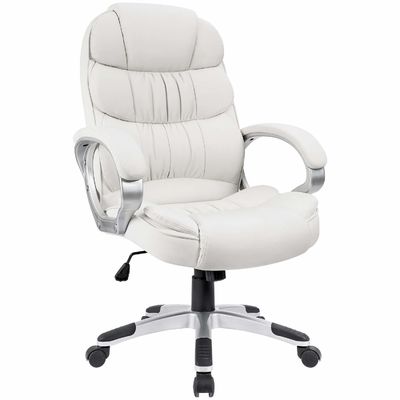 36.3lb fauteuil de bureau d'ordinateur à dos haut avec accoudoirs rembourrés et hauteur réglable