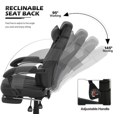 Obtenez le fauteuil de jeu ultime chez ALINUNU Racing Style en cuir en PU avec hauteur réglable