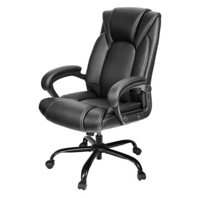 Chaise de bureau d'exécutif rembourrée en cuir avec hauteur réglable et support ergonomique